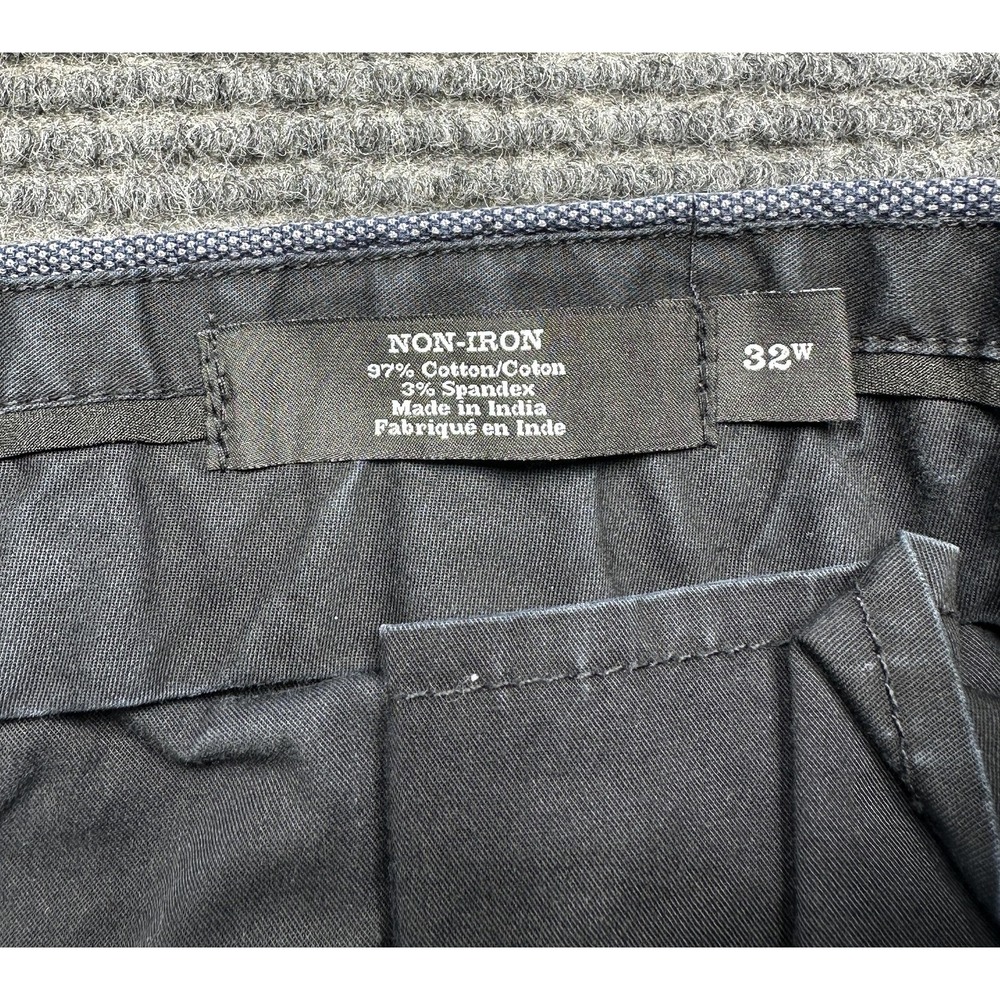 Nordstrom Mens Shop Pants Mens 32W Blue Gray Athletic Fit Non Iron Stretch Chino - Picture 5 of 7